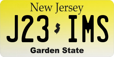 NJ license plate J23IMS
