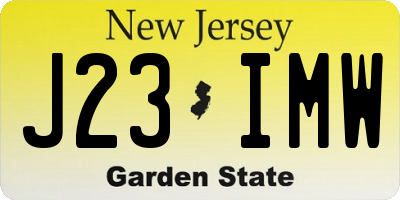 NJ license plate J23IMW