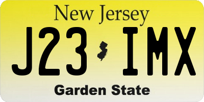 NJ license plate J23IMX