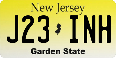 NJ license plate J23INH