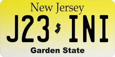 NJ license plate J23INI