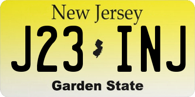 NJ license plate J23INJ