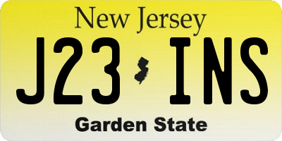 NJ license plate J23INS
