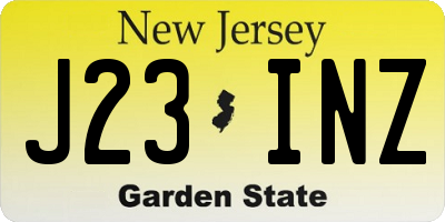 NJ license plate J23INZ