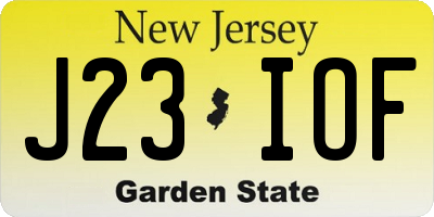NJ license plate J23IOF
