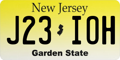 NJ license plate J23IOH