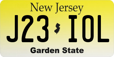 NJ license plate J23IOL