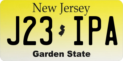NJ license plate J23IPA