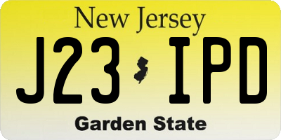 NJ license plate J23IPD