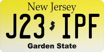NJ license plate J23IPF