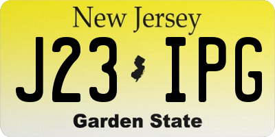 NJ license plate J23IPG