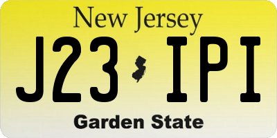 NJ license plate J23IPI