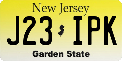 NJ license plate J23IPK