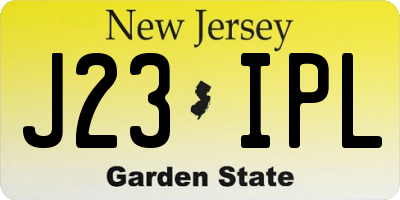 NJ license plate J23IPL