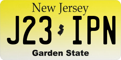 NJ license plate J23IPN