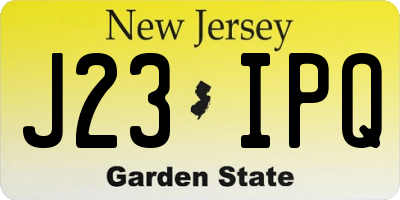 NJ license plate J23IPQ