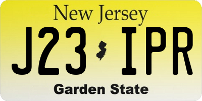 NJ license plate J23IPR