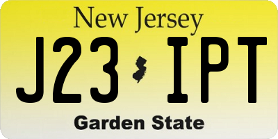 NJ license plate J23IPT