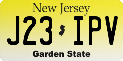 NJ license plate J23IPV