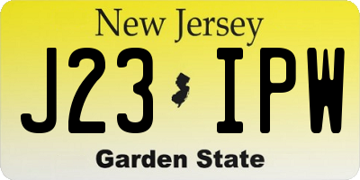 NJ license plate J23IPW