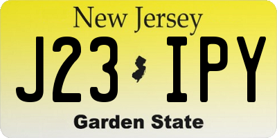 NJ license plate J23IPY