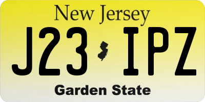 NJ license plate J23IPZ