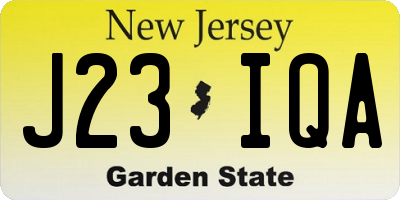 NJ license plate J23IQA