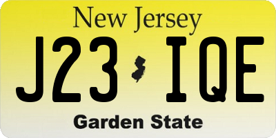 NJ license plate J23IQE