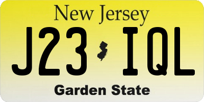 NJ license plate J23IQL