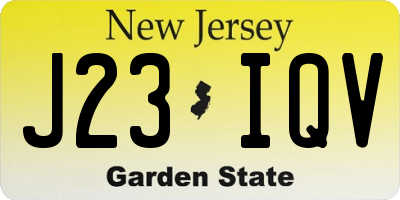 NJ license plate J23IQV