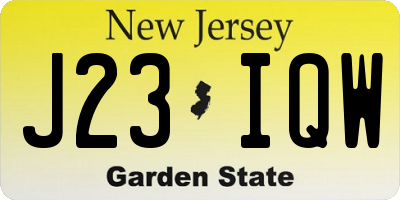 NJ license plate J23IQW