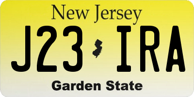 NJ license plate J23IRA