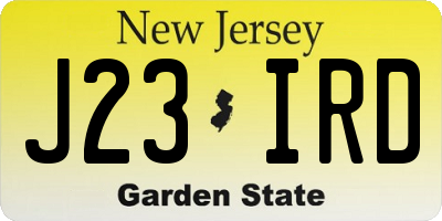 NJ license plate J23IRD