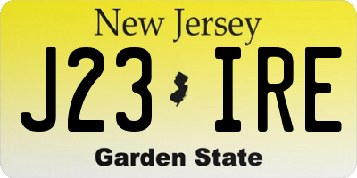 NJ license plate J23IRE