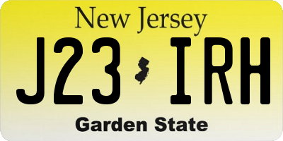 NJ license plate J23IRH