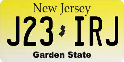 NJ license plate J23IRJ