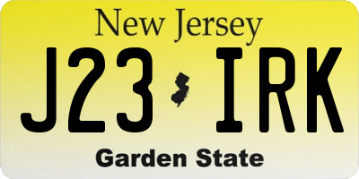 NJ license plate J23IRK