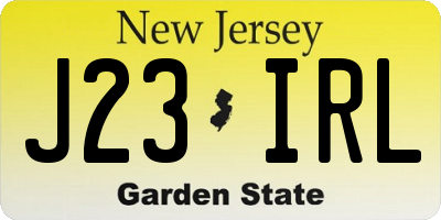 NJ license plate J23IRL