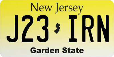 NJ license plate J23IRN