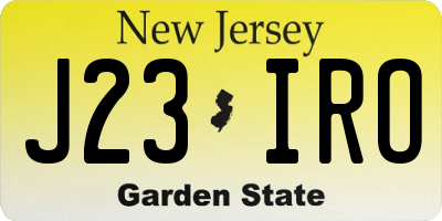NJ license plate J23IRO