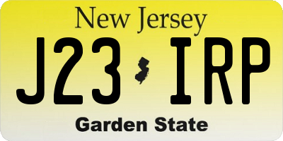 NJ license plate J23IRP