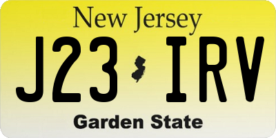 NJ license plate J23IRV