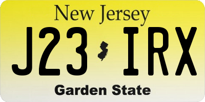 NJ license plate J23IRX