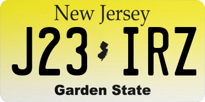 NJ license plate J23IRZ