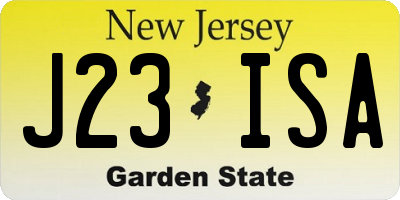 NJ license plate J23ISA