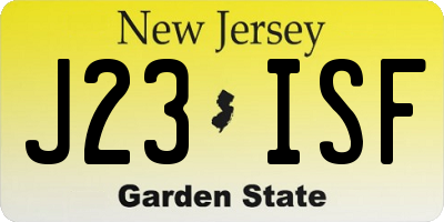 NJ license plate J23ISF