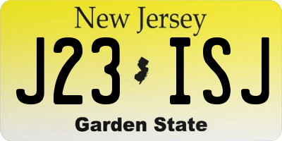 NJ license plate J23ISJ