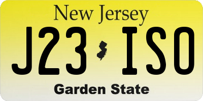 NJ license plate J23ISO