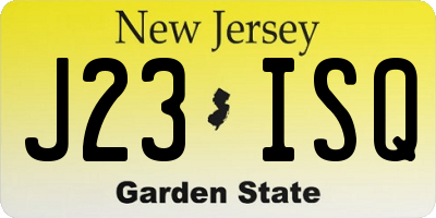 NJ license plate J23ISQ