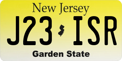 NJ license plate J23ISR